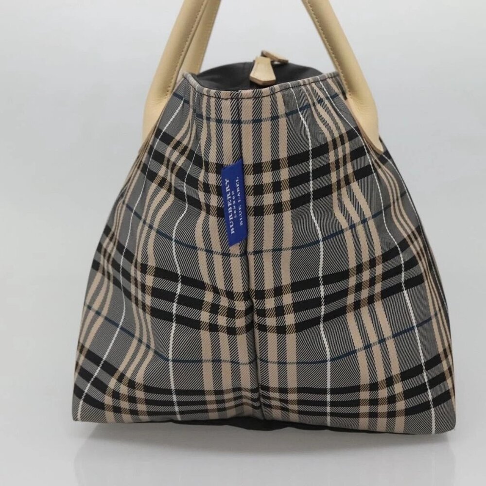 BURBERRY Blue Label Nova Check Tote Bag Nylon Gray Auth ti3408 - Picture 5 of 16